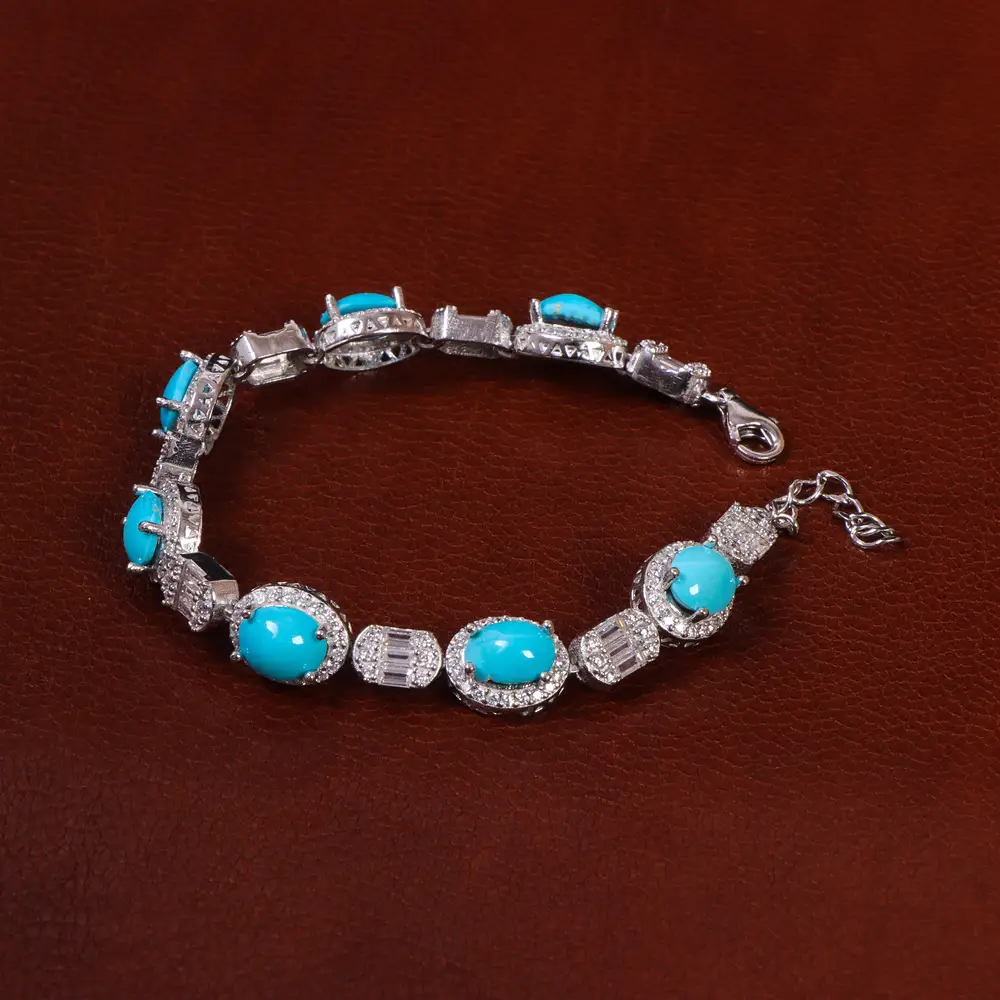 دستبند فیروزه زنانه کد 25259