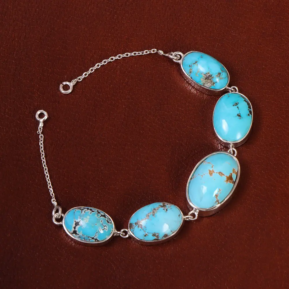 دستبند فیروزه زنانه کد 25265