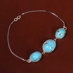 دستبند فیروزه زنانه کد 25266