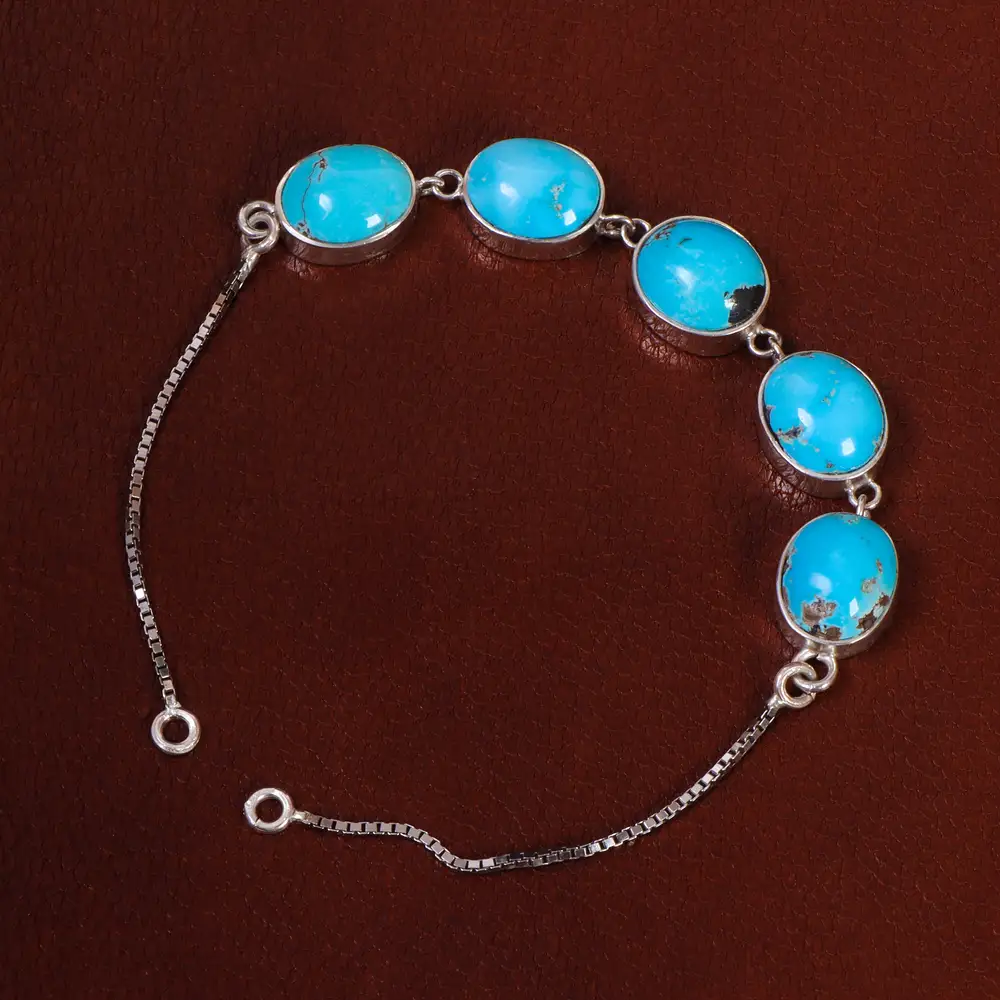 دستبند فیروزه زنانه کد 25268