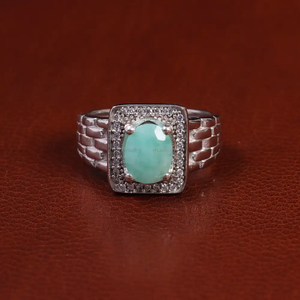 انگشتر زمرد مردانه کد 23168