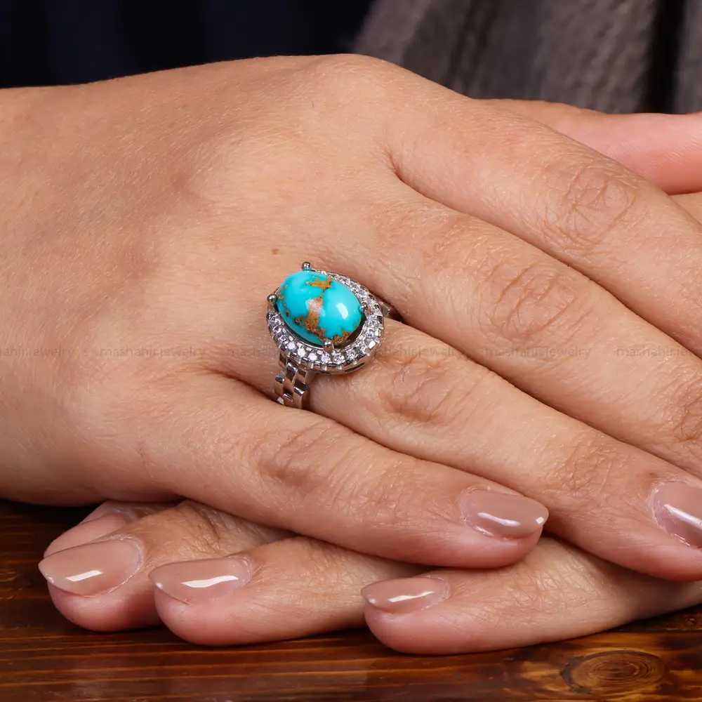 انگشتر فیروزه شجری زنانه کد 24583