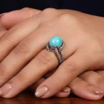 انگشتر فیروزه عجمی زنانه کد 24599