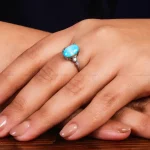 انگشتر فیروزه عجمی زنانه کد 24609