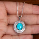 گردنبند فیروزه زنانه کد 24641
