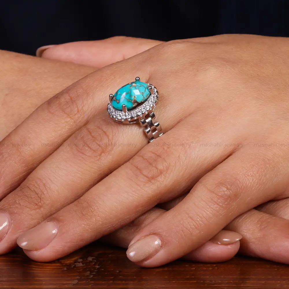 انگشتر فیروزه شجری زنانه کد 24706