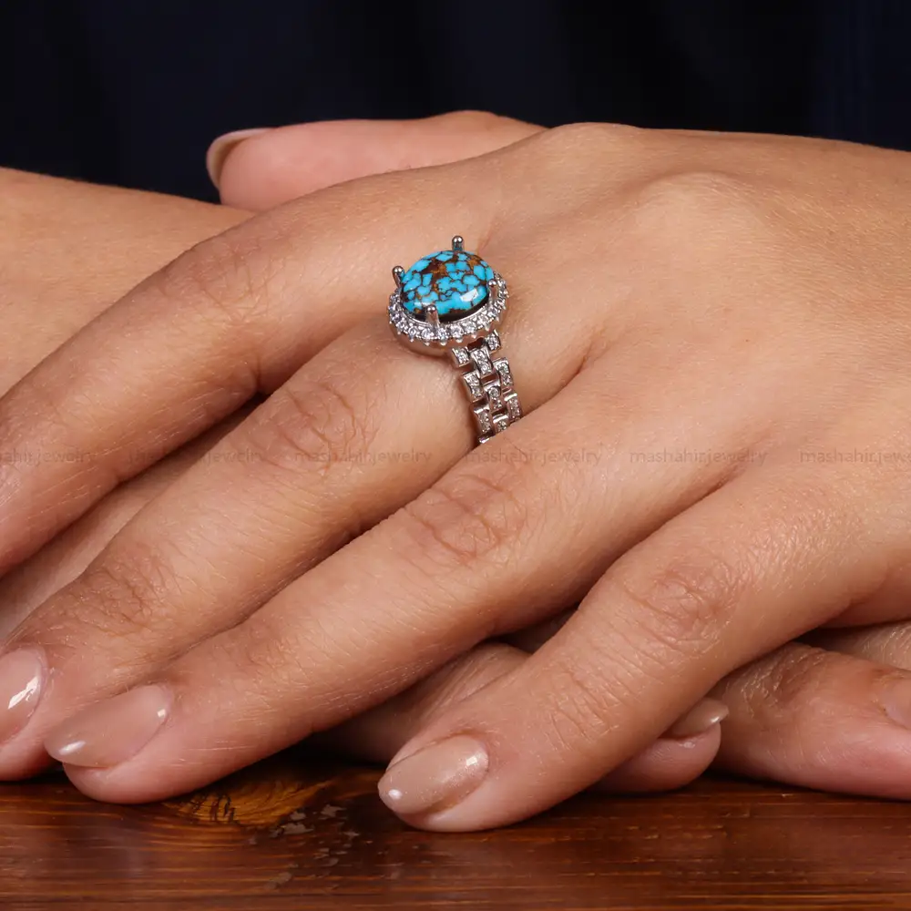 انگشتر فیروزه شجری زنانه کد 24709