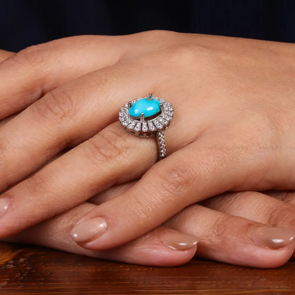 انگشتر فیروزه شجری زنانه کد 24719