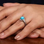انگشتر فیروزه عجمی زنانه کد 24721