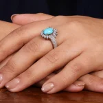 انگشتر فیروزه عجمی زنانه کد 24722