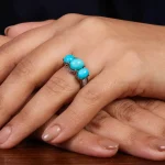 انگشتر فیروزه عجمی زنانه کد 24735