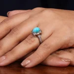 انگشتر فیروزه عجمی زنانه کد 24742