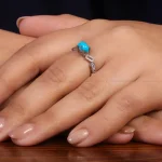 انگشتر فیروزه عجمی زنانه کد 24745