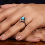 انگشتر فیروزه عجمی زنانه کد 24752