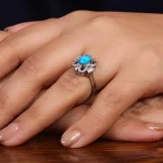 انگشتر فیروزه عجمی زنانه کد 24760