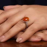 انگشتر عقیق زنانه کد 24765