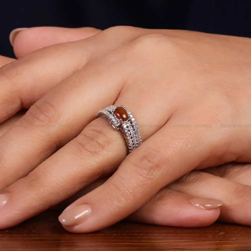 انگشتر عقیق زنانه کد 24767