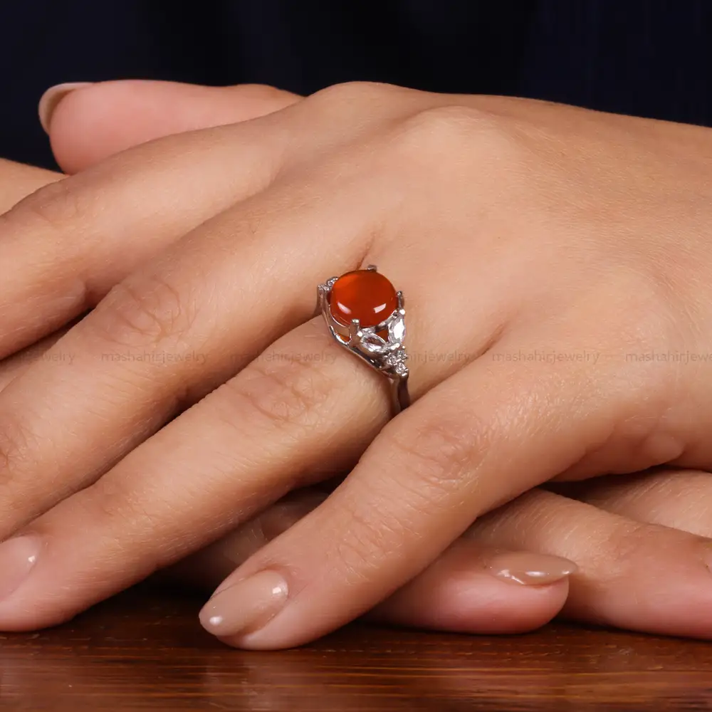 انگشتر عقیق زنانه کد 24768