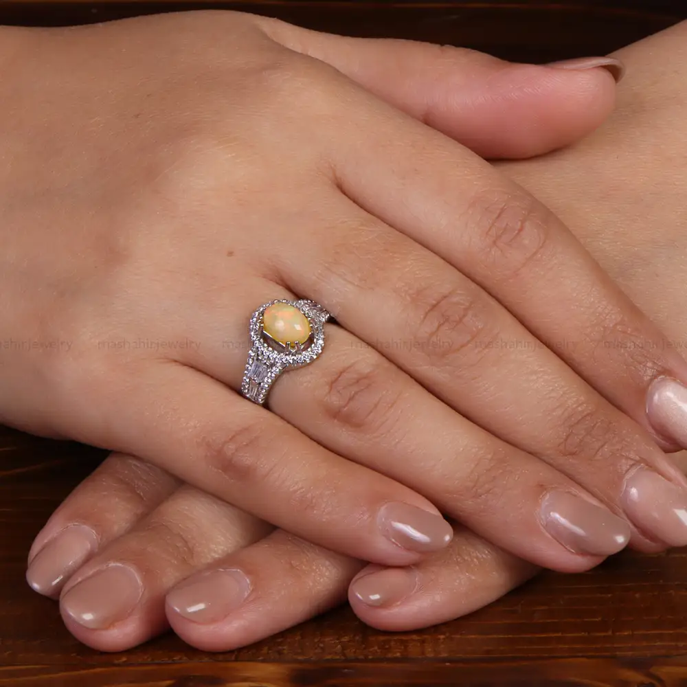 انگشتر اوپال زنانه کد 24797