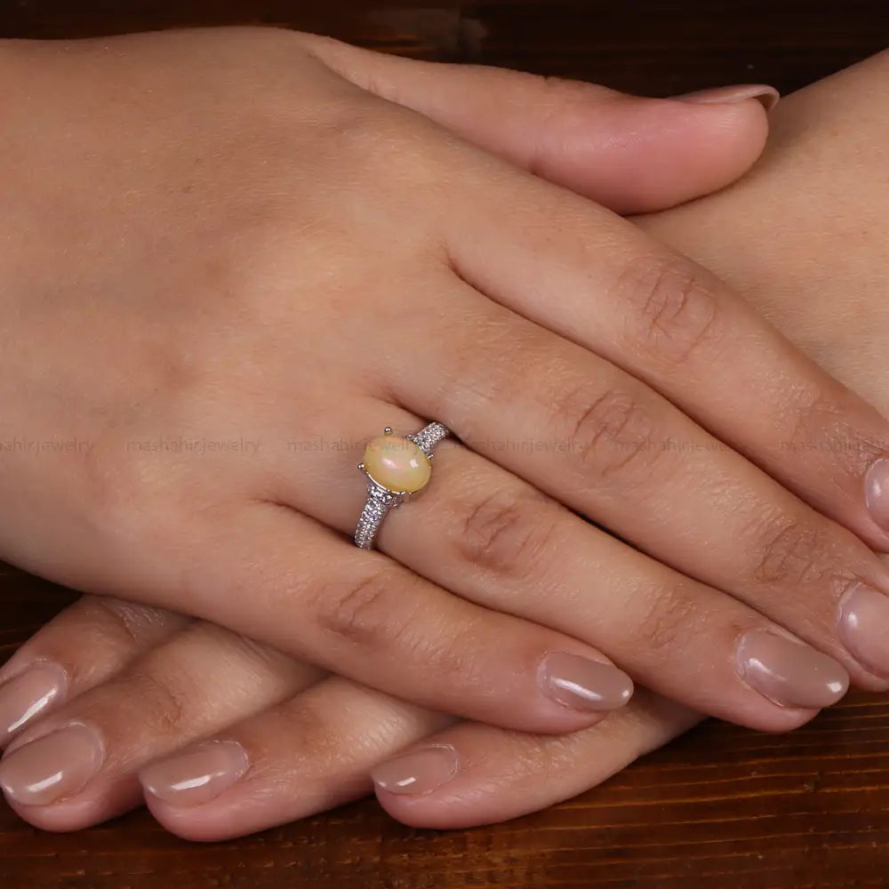 انگشتر اوپال زنانه کد 24802
