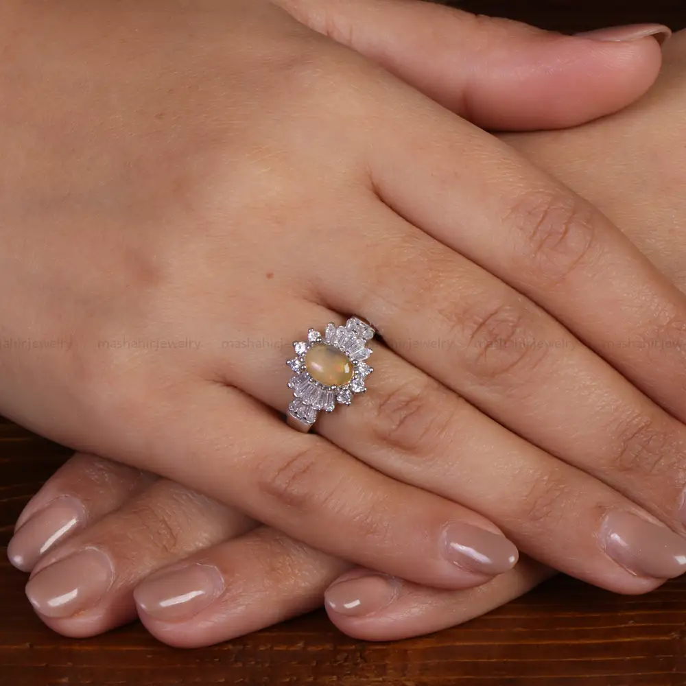 انگشتر اوپال زنانه کد 24804