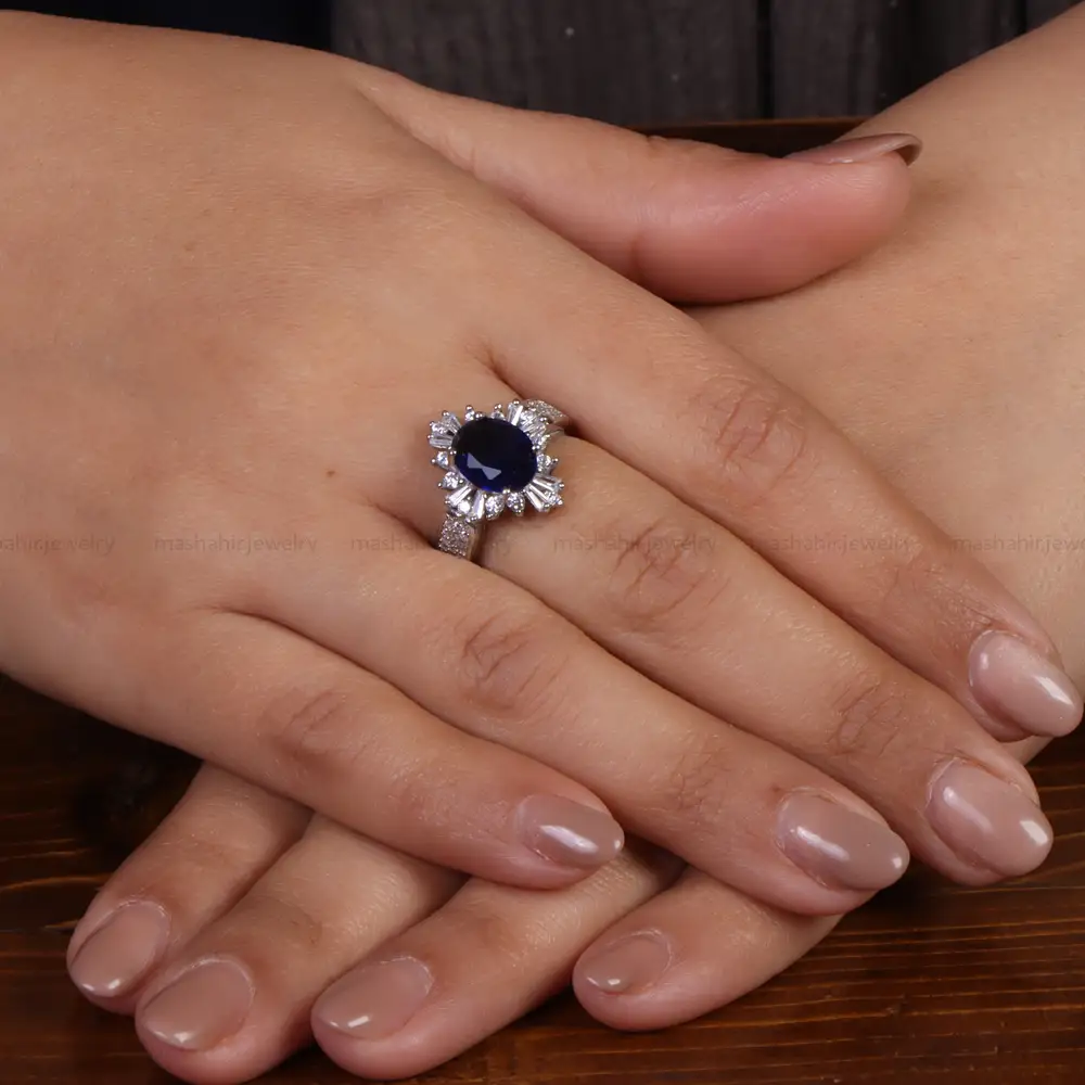 انگشتر طرح یاقوت کبود زنانه کد 24819