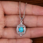 گردنبند فیروزه زنانه کد 24841