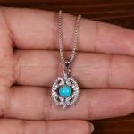 گردنبند فیروزه زنانه کد 24842