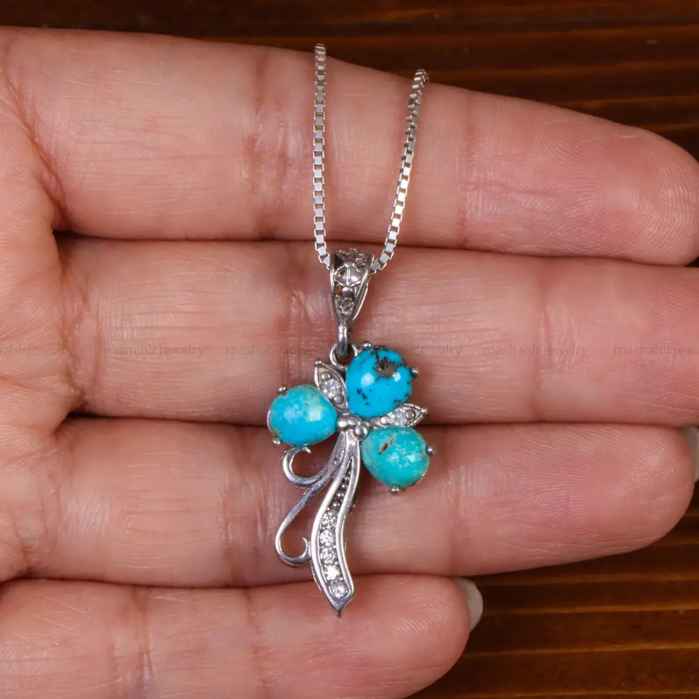 گردنبند فیروزه زنانه کد 24847