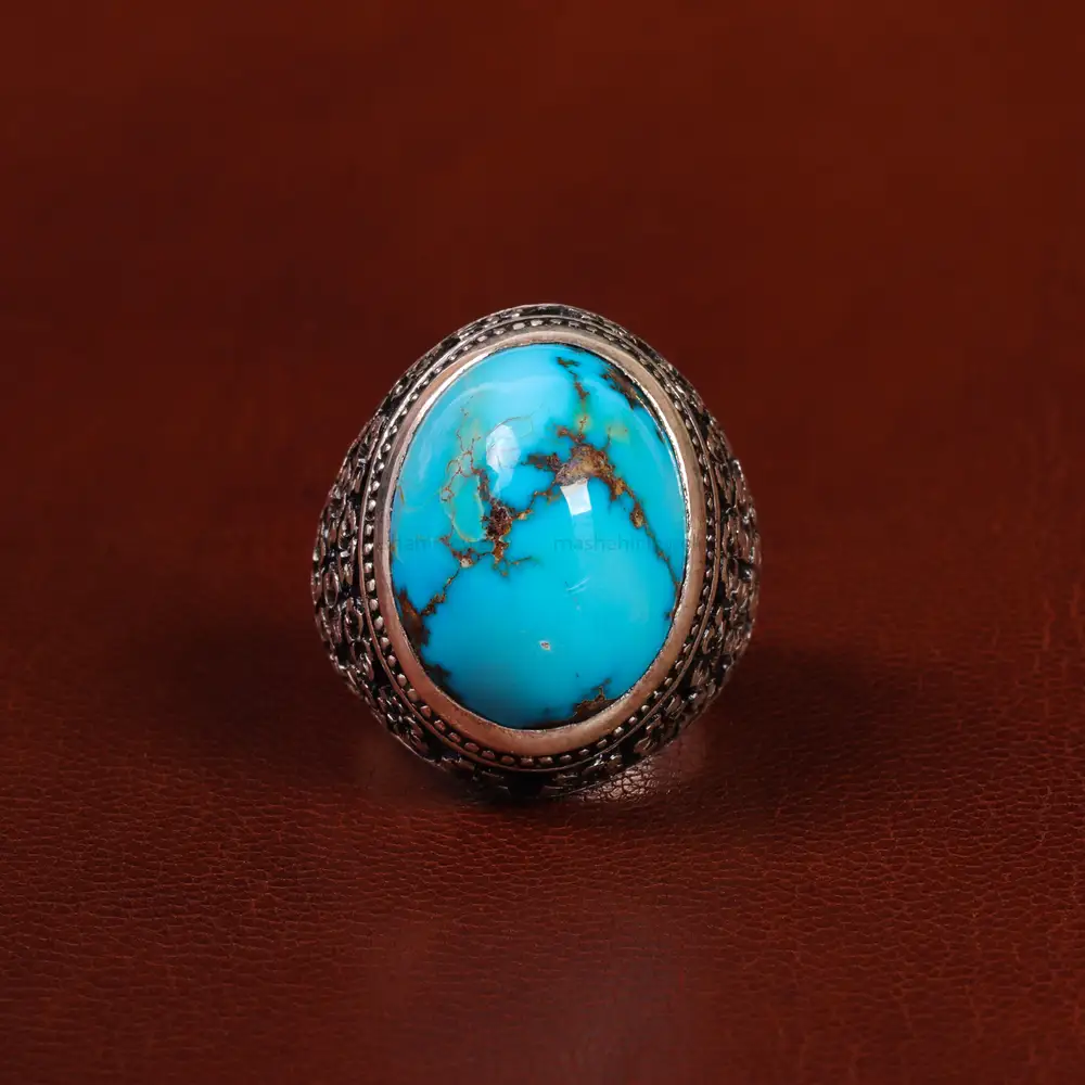 انگشتر فیروزه شجری مردانه کد 25053