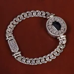 دستبند یاقوت کبود مردانه کد 25057