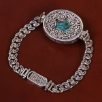 دستبند فیروزه مردانه کد 25060