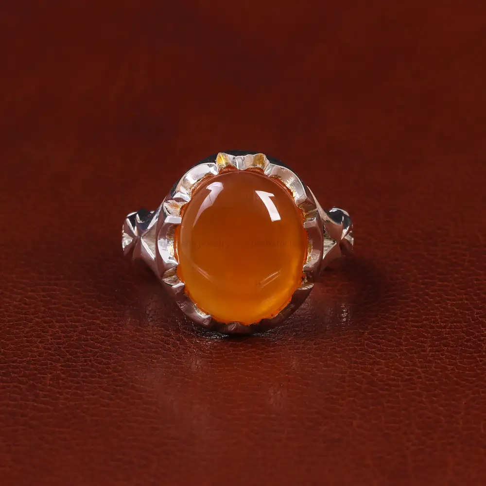 انگشتر عقیق مردانه کد 25064