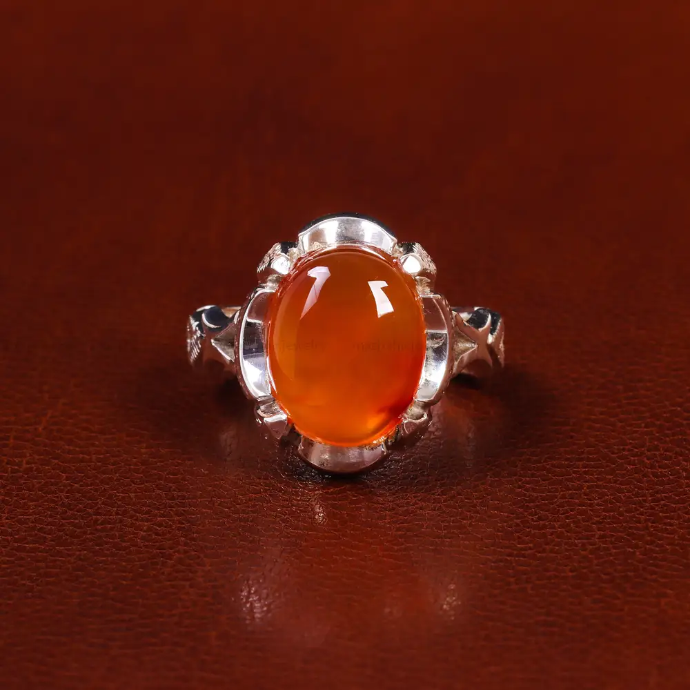 انگشتر عقیق مردانه کد 25065