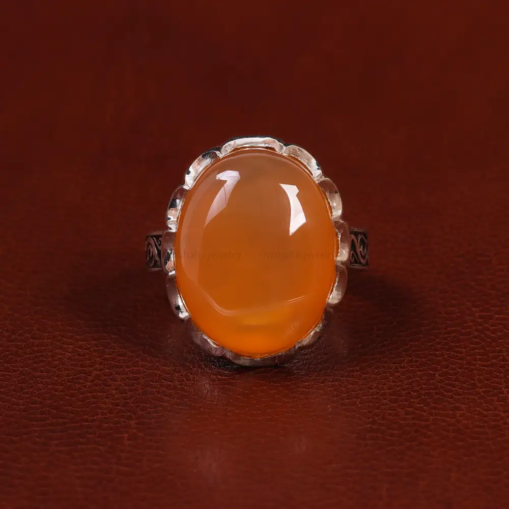 انگشتر عقیق مردانه کد 25066