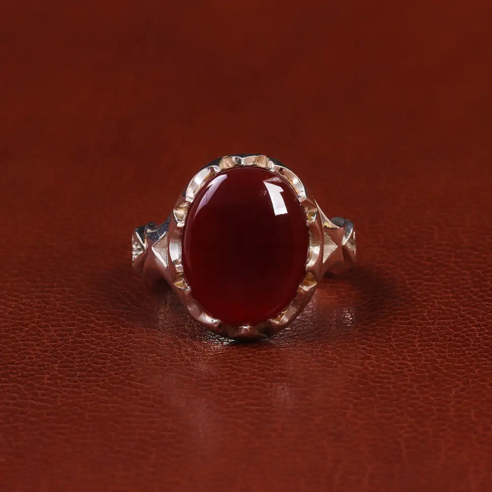 انگشتر عقیق مردانه کد 25074