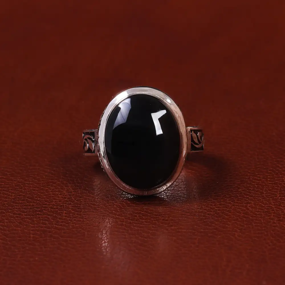 انگشتر عقیق مردانه کد 25075