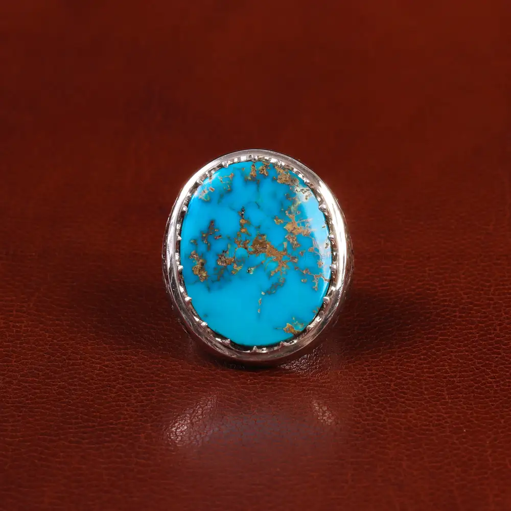 انگشتر فیروزه شجری مردانه کد 25088