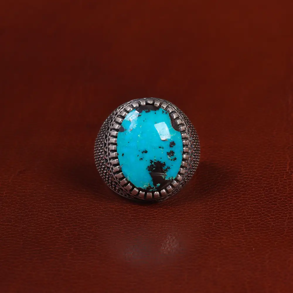 انگشتر فیروزه شجری مردانه کد 25120