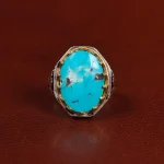 انگشتر فیروزه شجری مردانه کد 25145