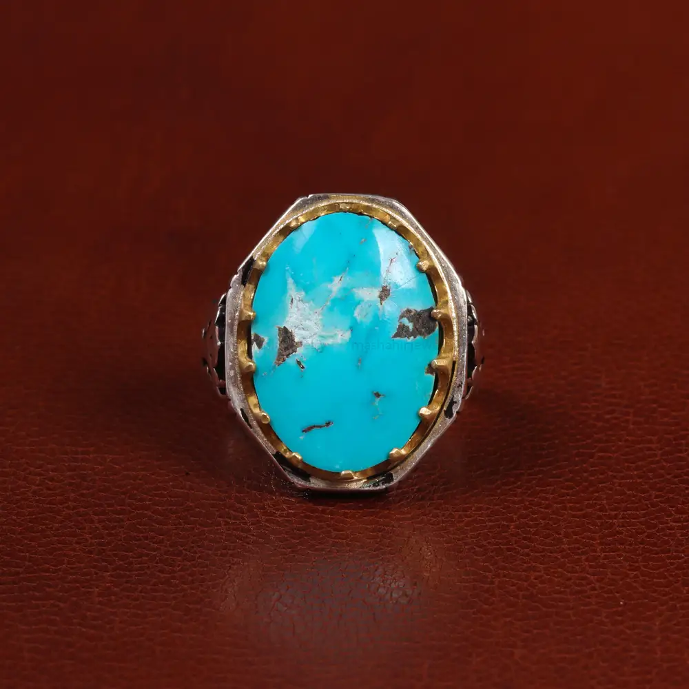 انگشتر فیروزه شجری مردانه کد 25145