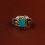 انگشتر فیروزه شجری مردانه کد 25176