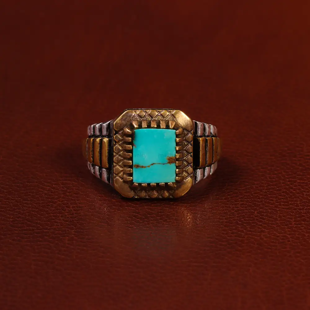 انگشتر فیروزه شجری مردانه کد 25189