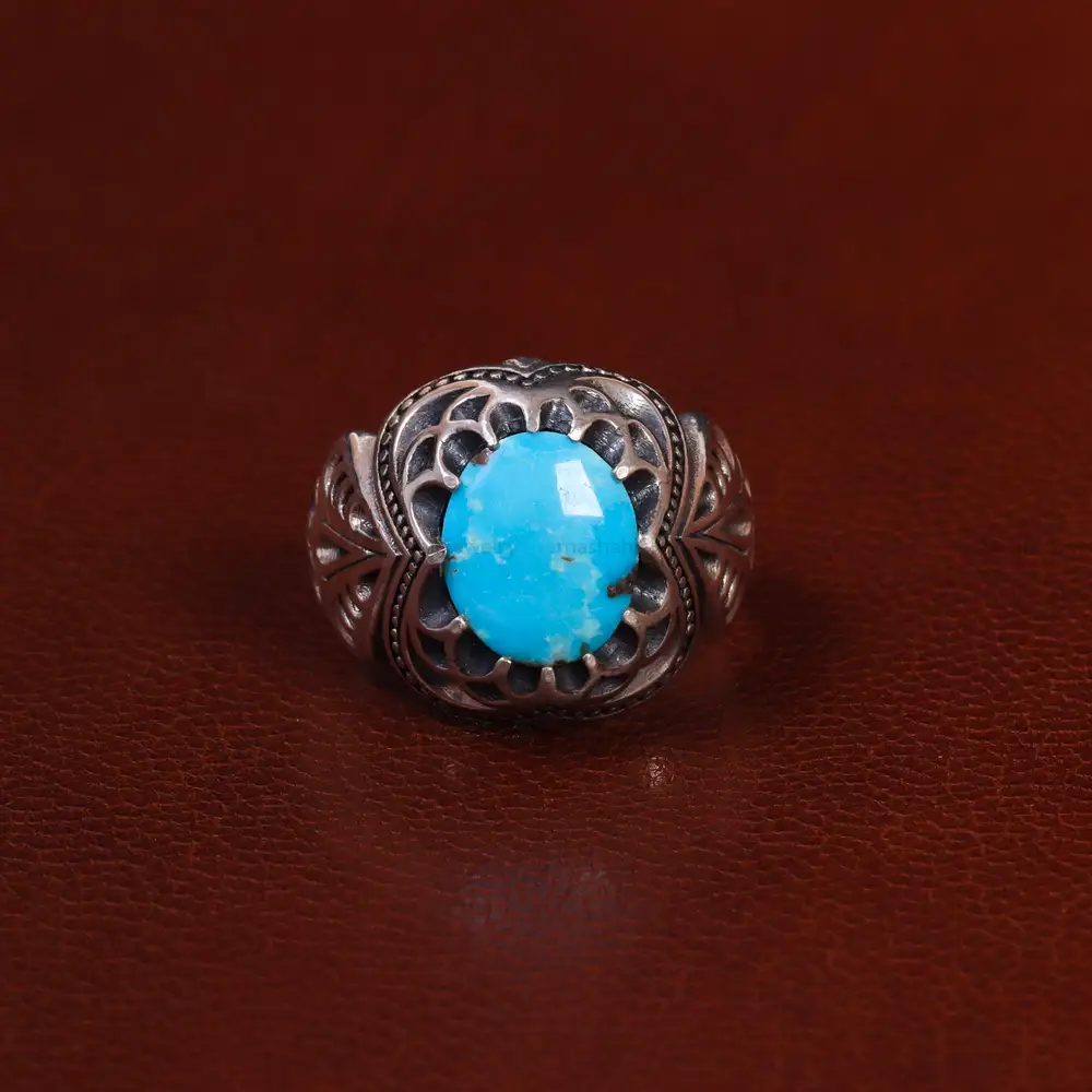 انگشتر فیروزه شجری مردانه کد 25203