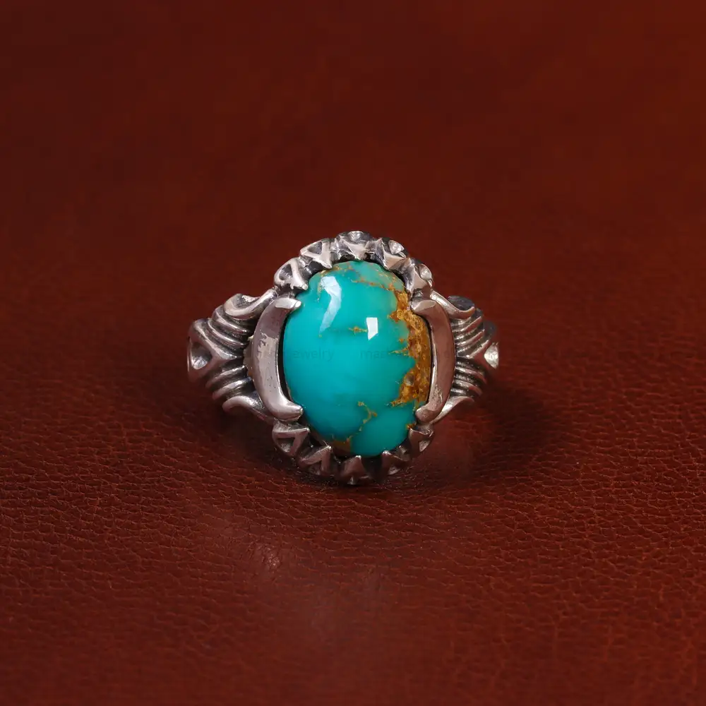 انگشتر فیروزه شجری مردانه کد 25209