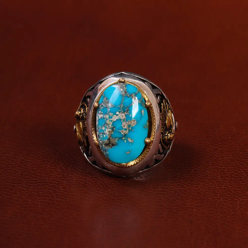 انگشتر فیروزه شجری مردانه کد 25223