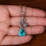 گردنبند فیروزه زنانه کد 25239