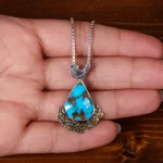 گردنبند فیروزه زنانه کد 25246
