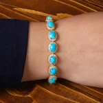 دستبند فیروزه زنانه کد 25258