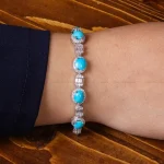 دستبند فیروزه زنانه کد 25259
